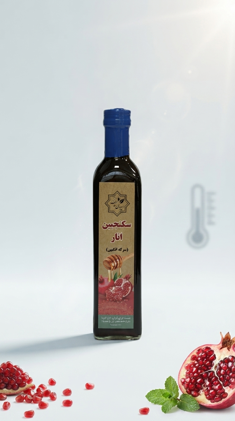 سرکه انگبین انار-سکنجبین انار درجه یک برند ارگانیک لند حجم 500 میلی‌لیتر
